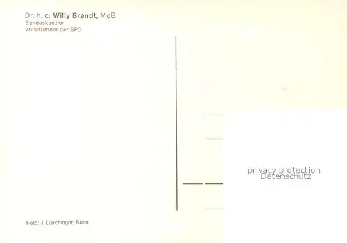 AK / Ansichtskarte Politiker Willy Brandt Autogramm  Politiker