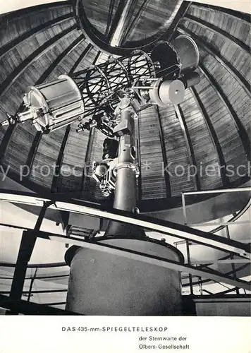AK / Ansichtskarte Astronomie Spiegelteleskop Sternwarte Olbers Gesellschaft  