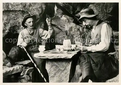 AK / Ansichtskarte Kartenspiel Domenica ai Grotti di Pontebrolla Wein 