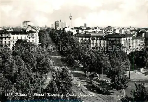 AK / Ansichtskarte Strassenbahn Milano Piazza Firenze Corso Sempione  