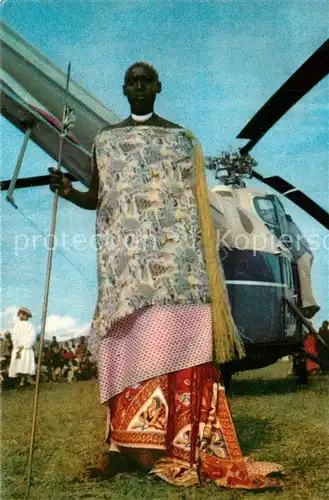 AK / Ansichtskarte Adel_Afrika Voyage Roi au Congo Dignitaire de l Urundi Helicoptere  Adel Afrika