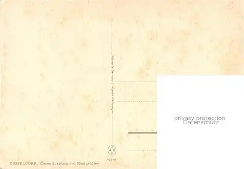 AK / Ansichtskarte Strassenbahn D?sseldorf Corneliusplatz K?nigsallee 