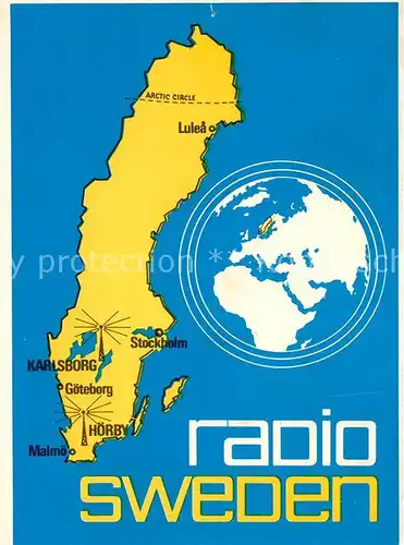 AK / Ansichtskarte Radio Sweden Lulea Karlsborg G?teborg Stockholm H?rby Malm? 