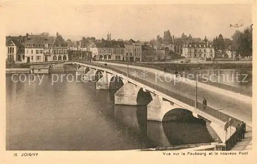 AK / Ansichtskarte Joigny_Yonne Vue sur le Faubourg et le nouveau Pont Joigny Yonne