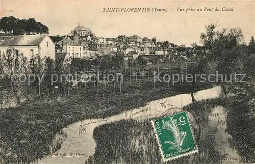 AK / Ansichtskarte Saint Florentin_Yonne Vue prise du Pont du Canal Saint Florentin Yonne