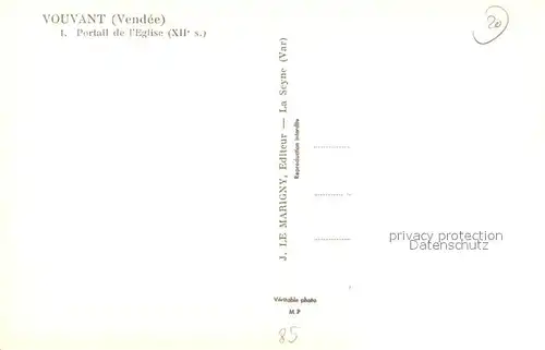 AK / Ansichtskarte Vouvant Portail de l Eglise Vouvant