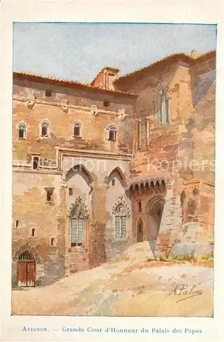 AK / Ansichtskarte Avignon_Vaucluse Grande Cour dHonneur du Palais des Papes Avignon Vaucluse