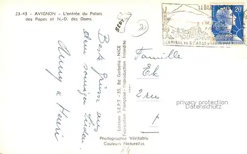 AK / Ansichtskarte Avignon_Vaucluse Entree du Palais des Papes et ND des Doms Avignon Vaucluse