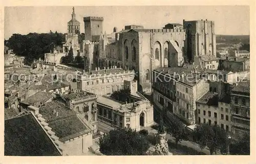 AK / Ansichtskarte Avignon_Vaucluse Palais des Papes et Notre Dame des Doms vus du Beffroi Avignon Vaucluse