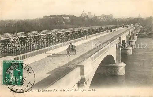 AK / Ansichtskarte Avignon_Vaucluse Le Nouveau Pont et le Palais des Papes Avignon Vaucluse