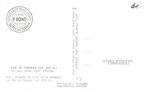 AK / Ansichtskarte Col_de_l_Iseran Chapelle de Notre Dame de la Prudence Alpes Francaises Col_de_l_Iseran