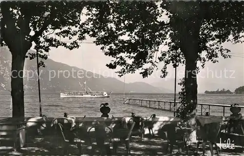 AK / Ansichtskarte Le_Bourget du Lac_Savoie Plage Lille Bateau La Savoie Lac du Bourget Le_Bourget du Lac_Savoie