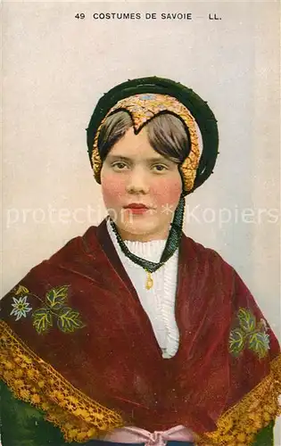 AK / Ansichtskarte Trachten_Frankreich Costumes de Savoie 