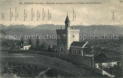 AK / Ansichtskarte Chignin Chapelle de Saint Anthelme et Chaine de Belledonne Alpes Francaises Chignin
