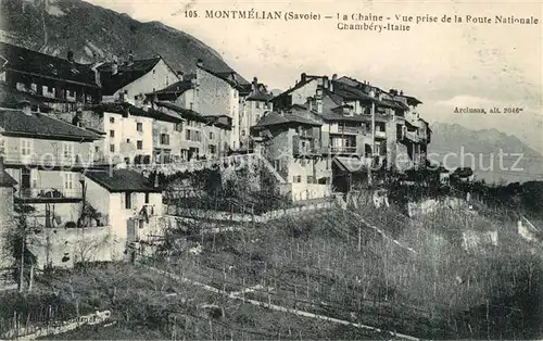 AK / Ansichtskarte Montmelian La Chaine Alpes vue prise de la Route Nationale Chambery Italie Montmelian