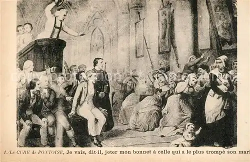 AK / Ansichtskarte Pontoise_Val d_Oise Le cure de la ville Dessin Kuenstlerkarte 