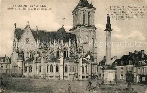 AK / Ansichtskarte Beaufort en Vallee Eglise Notre Dame de Beaufort Place Monument Jeanne de Laval Beaufort en Vallee
