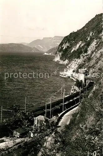 AK / Ansichtskarte Le_Bourget du Lac_Savoie Panorama du Lac Route de la Corniche Les Tunnels Le_Bourget du Lac_Savoie