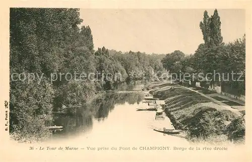 AK / Ansichtskarte Champigny_Marne Le Tour de Marne vue prise du Pont Champigny Marne