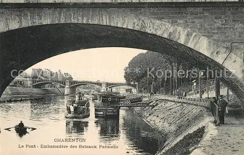 AK / Ansichtskarte Charenton le Pont Le Pont Embarcadere des Bateaux Parisiens Charenton le Pont