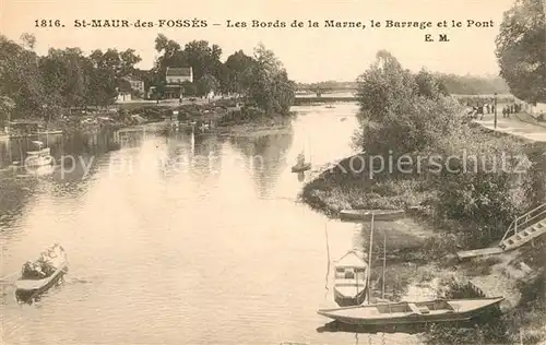 AK / Ansichtskarte Saint Maur des Fosses Les Bords de la Marne Barrage Pont Avis de Passage Saint Maur des Fosses