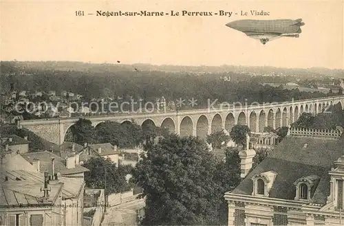 AK / Ansichtskarte Nogent sur Marne Le Perreux Bry Viaduc Zeppelin Nogent sur Marne