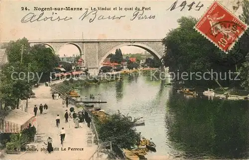 AK / Ansichtskarte Nogent sur Marne Viaduc et Quai du Port Nogent sur Marne