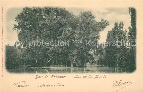 AK / Ansichtskarte Bois_de_Vincennes Lac de Saint Mande Bois_de_Vincennes