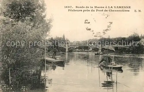 AK / Ansichtskarte La_Varenne Chennevieres Bords de la Marne Pecheurs Pont La_Varenne Chennevieres