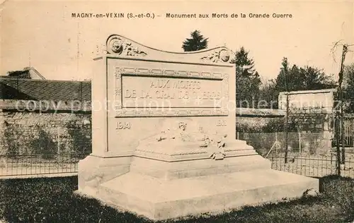 AK / Ansichtskarte Magny en Vexin Monument aux Morts de la Grande Guerre Kriegerdenkmal 1. Weltkrieg Magny en Vexin