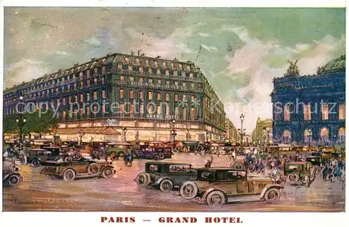 AK / Ansichtskarte Paris Grand Hotel Kuenstlerkarte Paris