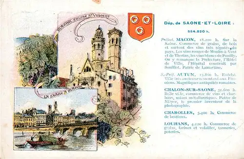 AK / Ansichtskarte Macon_Saone et Loire Autun Chalon Sur Saone Charolles Louhans Macon Saone et Loire