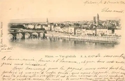 AK / Ansichtskarte Macon_Saone et Loire Flusspartie Macon Saone et Loire