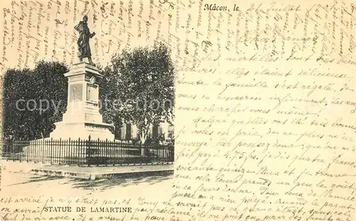 AK / Ansichtskarte Macon_Saone et Loire Statue de Lamartine Macon Saone et Loire