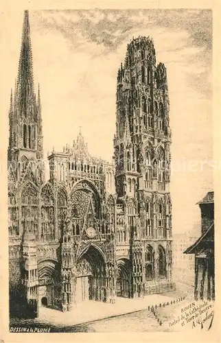 AK / Ansichtskarte Rouen Cathedrale K?nstlerkarte Rouen