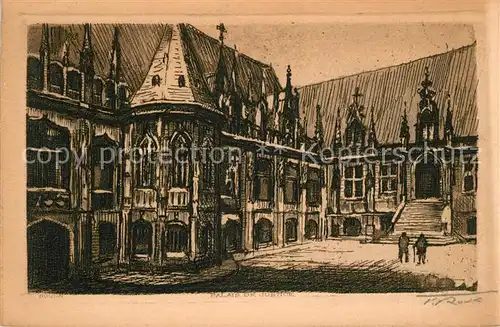 AK / Ansichtskarte Rouen Palais de Justice K?nstlerkart Rouen