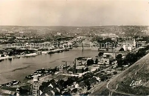 AK / Ansichtskarte Rouen Fliegeraufnahme mit Hafen Br?cken Rouen