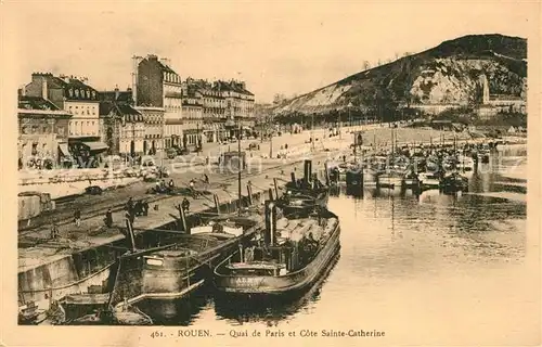 AK / Ansichtskarte Rouen Quai de Paris et Cote Saint Catherine Rouen