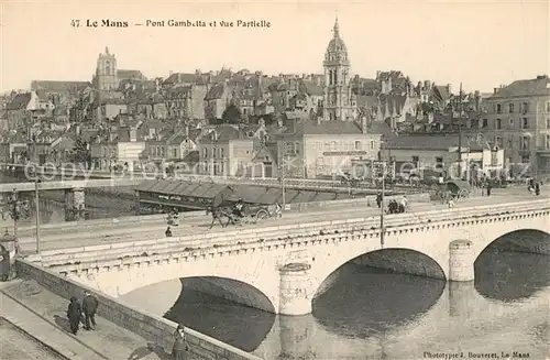 AK / Ansichtskarte Le_Mans_Sarthe Pont Gambette et vue Partielle Pferdewagen Le_Mans_Sarthe