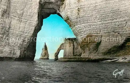 AK / Ansichtskarte Etretat La Manneport Port d`Aval et l`Aiguille Etretat