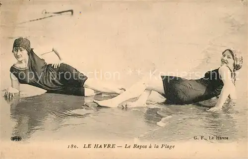 AK / Ansichtskarte Le_Havre Le Repos a la Plage Le_Havre