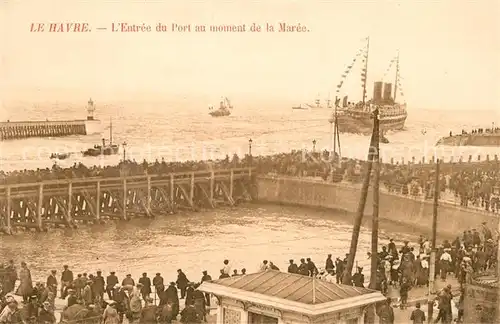 AK / Ansichtskarte Le_Havre Entr?e du Port au moment de la Mar Le_Havre
