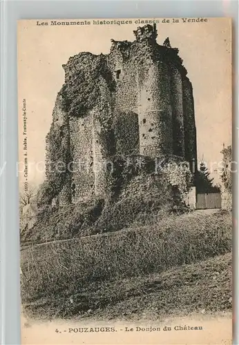 AK / Ansichtskarte Pouzauges Le Donjon du Chateau Pouzauges