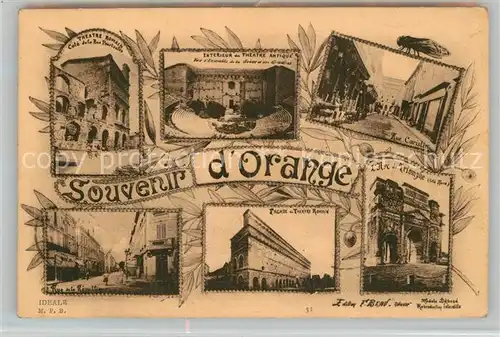 AK / Ansichtskarte Orange Theatre Interieur Rue Caristie Facade du Theatre Romain Arc de Triomphe Orange