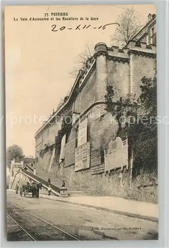 AK / Ansichtskarte Poitiers_Vienne La Voie dAccession et les Escaliers de la Gare Poitiers Vienne
