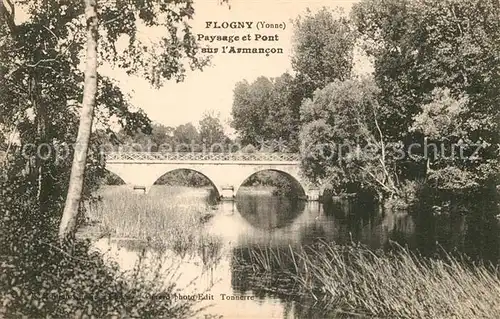 AK / Ansichtskarte Flogny la Chapelle Paysage et Pont sur l Armancon Flogny la Chapelle