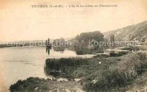 AK / Ansichtskarte Vetheuil Ile et les Cotes de Chantemesle Vetheuil