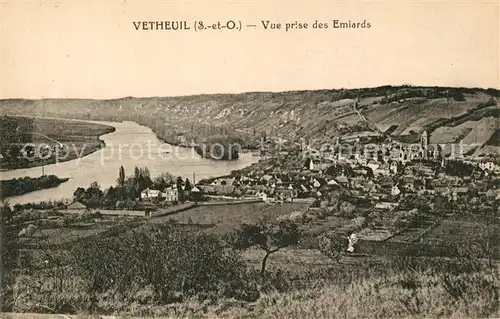 AK / Ansichtskarte Vetheuil Vue prise des Emiards Vetheuil