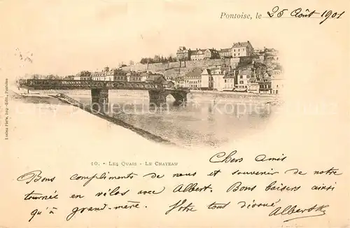AK / Ansichtskarte Pontoise_Val d_Oise Les Quais Pont Chateau 