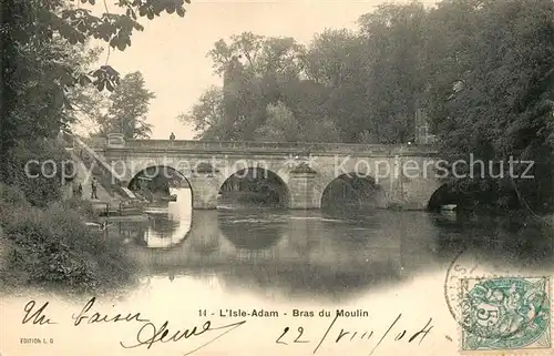 AK / Ansichtskarte L_Isle Adam Bras du Moulin Pont L_Isle Adam